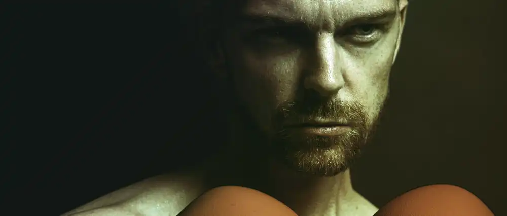 Confident boxer looking at viewer.