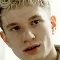 Man listening intently.