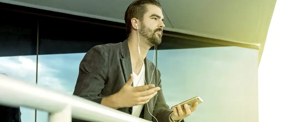 Man talking on Smart Phone.