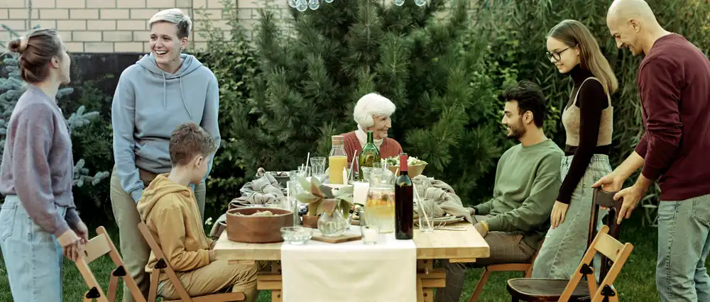 Family and Friends gathered together for lunch